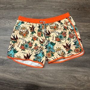 Colorful Tattoo Graphic Swim Shorts